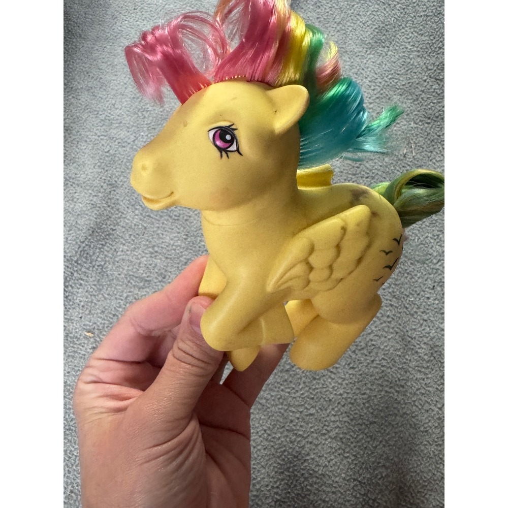 Vintage My Little Pony G1 Skydancer Rainbow Pegasus Yellow 1984 Hasbro Toy